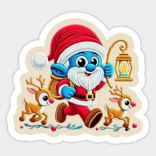 Christmas Santa with Lamp vii Sticker